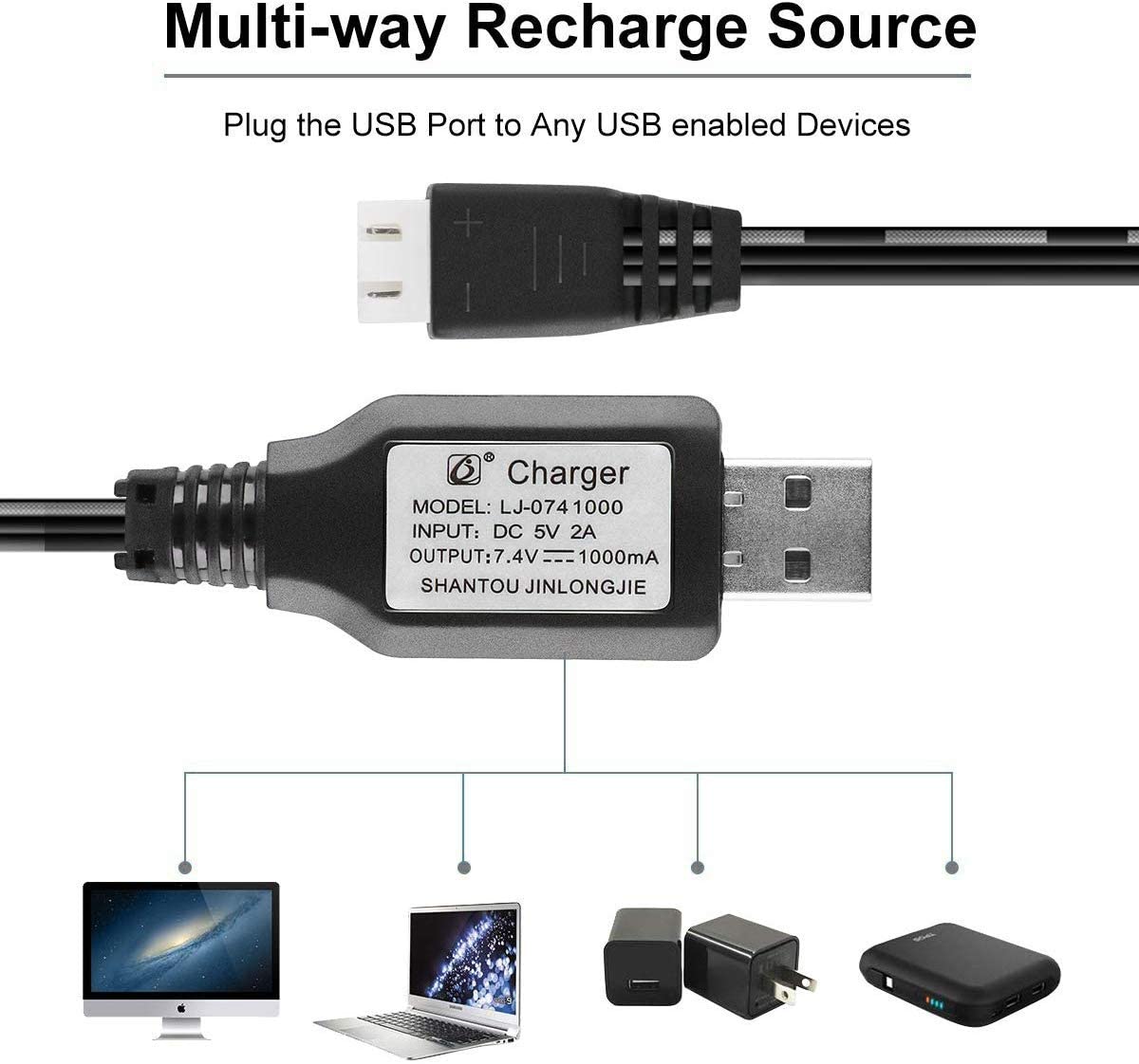 1-Pack XH-3P Balans 7.4V 1A Li - Drone Battery Balance Charger recensie en prijs